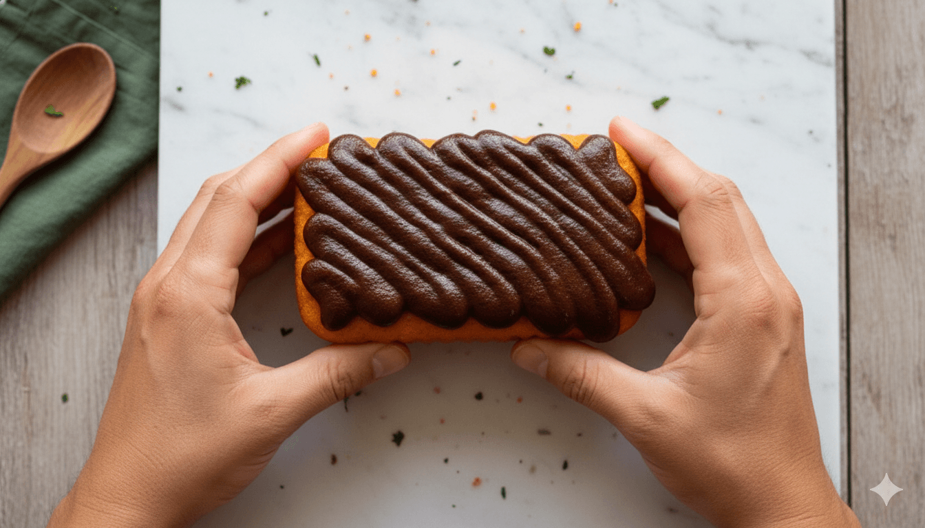 Bolo no pote de cenoura com brigadeiro visto de cima